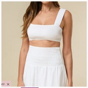 Rachel Parcell Smocked Crop Top